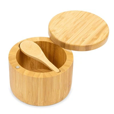Bamboo Salt Cellar With Mini Spoon
